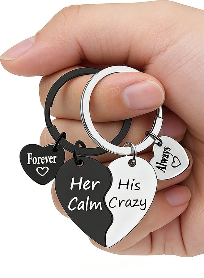 هدية عيد الحب للأزواج، سلسلتا مفاتيح، هدية عيد ميلاد للزوج والزوجة، هدية ذكرى زواج، طقم ميداليات مفاتيح للزفاف، هدية "أحبك" - Image 4